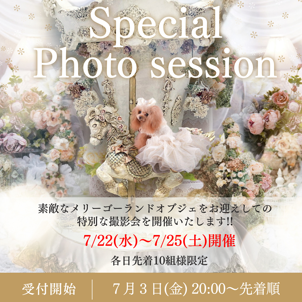 7/22(水)~25(土)スペシャルわんこ撮影会開催いたします!!